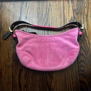 Pink Suede Coach Soho Hobo Bag